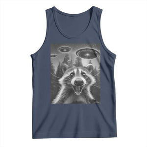 Racoon Meme Tank Top Selfie With Alien UFO TS10 Navy Print Your Wear