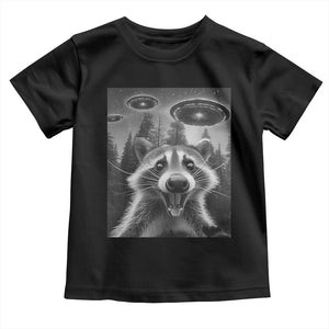 Racoon Meme Toddler T Shirt Selfie With Alien UFO TS10 Black Print Your Wear