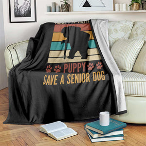 Vintage Adopt a Senior Dog Throw Blanket Rescue Animal Adoption Old Dog Shelter Pet TS10 Print Your Wear