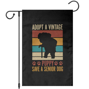 Vintage Adopt a Senior Dog Garden Flag Rescue Animal Adoption Old Dog Shelter Pet TS10 Black Print Your Wear