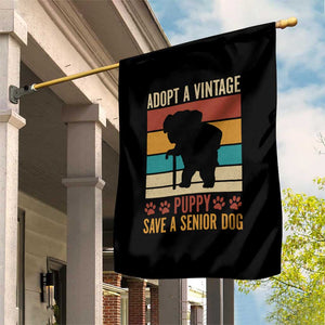 Vintage Adopt a Senior Dog Garden Flag Rescue Animal Adoption Old Dog Shelter Pet TS10 Print Your Wear