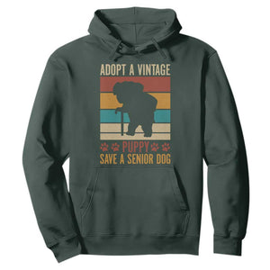 Vintage Adopt a Senior Dog Hoodie Rescue Animal Adoption Old Dog Shelter Pet TS10 Dark Forest Green Print Your Wear