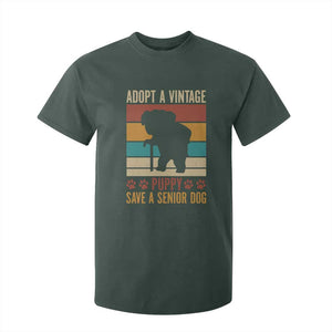 Vintage Adopt a Senior Dog T Shirt For Kid Rescue Animal Adoption Old Dog Shelter Pet TS10 Dark Forest Green Print Your Wear