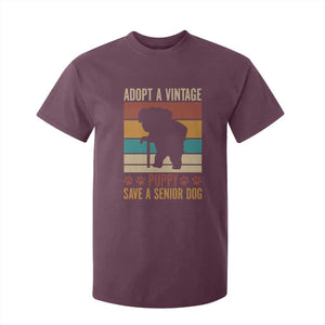 Vintage Adopt a Senior Dog T Shirt For Kid Rescue Animal Adoption Old Dog Shelter Pet TS10 Maroon Print Your Wear