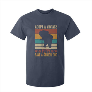 Vintage Adopt a Senior Dog T Shirt For Kid Rescue Animal Adoption Old Dog Shelter Pet TS10 Navy Print Your Wear