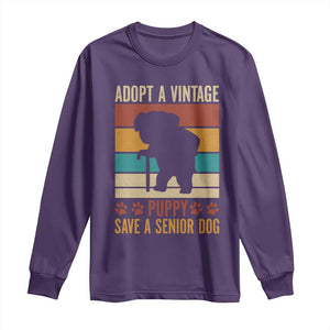 Vintage Adopt a Senior Dog Long Sleeve Shirt Rescue Animal Adoption Old Dog Shelter Pet TS10 Purple Print Your Wear