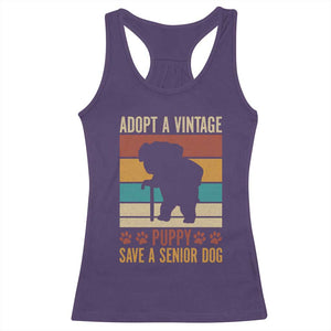 Vintage Adopt a Senior Dog Racerback Tank Top Rescue Animal Adoption Old Dog Shelter Pet TS10 Purple Print Your Wear