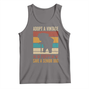Vintage Adopt a Senior Dog Tank Top Rescue Animal Adoption Old Dog Shelter Pet TS10 Deep Heather Print Your Wear