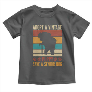Vintage Adopt a Senior Dog Toddler T Shirt Rescue Animal Adoption Old Dog Shelter Pet TS10 Dark Heather Print Your Wear