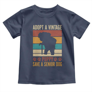Vintage Adopt a Senior Dog Toddler T Shirt Rescue Animal Adoption Old Dog Shelter Pet TS10 Navy Print Your Wear