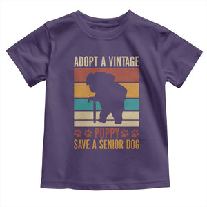 Vintage Adopt a Senior Dog Toddler T Shirt Rescue Animal Adoption Old Dog Shelter Pet TS10 Purple Print Your Wear