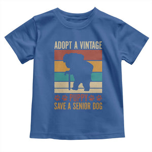 Vintage Adopt a Senior Dog Toddler T Shirt Rescue Animal Adoption Old Dog Shelter Pet TS10 Royal Blue Print Your Wear
