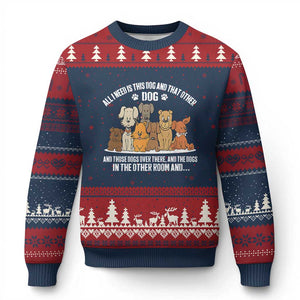 Funny Dog Lover Ugly Christmas Sweater Fur Mama Dad Dog Rescue TS10 Navy Red Print Your Wear