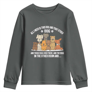 Funny Dog Lover Youth Sweatshirt Fur Mama Dad Dog Rescue TS10 Dark Heather Print Your Wear