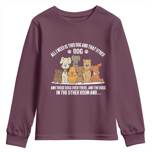 Funny Dog Lover Youth Sweatshirt Fur Mama Dad Dog Rescue TS10 Maroon Print Your Wear