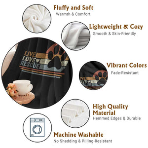 Vintage Adopt A Shelter Pet Throw Blanket Live Love Rescue Cat Dog Adoption Animal Rescue TS10 Print Your Wear