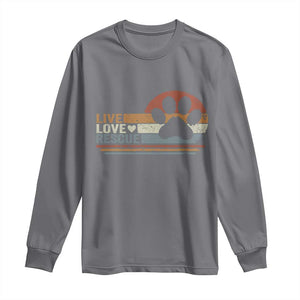 Vintage Adopt A Shelter Pet Long Sleeve Shirt Live Love Rescue Cat Dog Adoption Animal Rescue TS10 Charcoal Print Your Wear