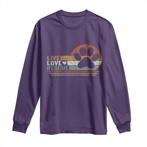 Vintage Adopt A Shelter Pet Long Sleeve Shirt Live Love Rescue Cat Dog Adoption Animal Rescue TS10 Purple Print Your Wear