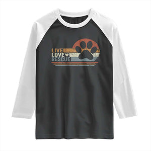 Vintage Adopt A Shelter Pet Raglan Shirt Live Love Rescue Cat Dog Adoption Animal Rescue TS10 Black White Print Your Wear