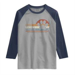 Vintage Adopt A Shelter Pet Raglan Shirt Live Love Rescue Cat Dog Adoption Animal Rescue TS10 Sport Gray Navy Print Your Wear