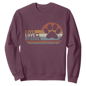 Vintage Adopt A Shelter Pet Sweatshirt Live Love Rescue Cat Dog Adoption Animal Rescue TS10 Maroon Print Your Wear