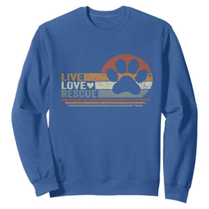 Vintage Adopt A Shelter Pet Sweatshirt Live Love Rescue Cat Dog Adoption Animal Rescue TS10 Royal Blue Print Your Wear