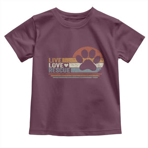 Vintage Adopt A Shelter Pet Toddler T Shirt Live Love Rescue Cat Dog Adoption Animal Rescue TS10 Maroon Print Your Wear
