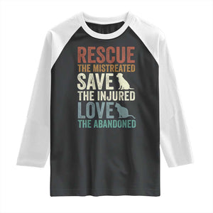 Adopt A Shelter Pet Raglan Shirt Rescue Save Love Cat Dog Adoption Animal Rescue TS10 Black White Print Your Wear