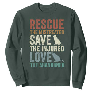 Adopt A Shelter Pet Sweatshirt Rescue Save Love Cat Dog Adoption Animal Rescue TS10 Dark Forest Green Print Your Wear