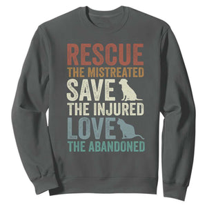 Adopt A Shelter Pet Sweatshirt Rescue Save Love Cat Dog Adoption Animal Rescue TS10 Dark Heather Print Your Wear