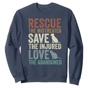 Adopt A Shelter Pet Sweatshirt Rescue Save Love Cat Dog Adoption Animal Rescue TS10 Navy Print Your Wear