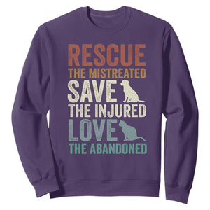 Adopt A Shelter Pet Sweatshirt Rescue Save Love Cat Dog Adoption Animal Rescue TS10 Purple Print Your Wear