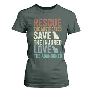 Adopt A Shelter Pet T Shirt For Women Rescue Save Love Cat Dog Adoption Animal Rescue TS10 Dark Forest Green Print Your Wear