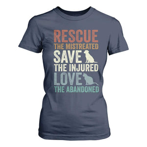 Adopt A Shelter Pet T Shirt For Women Rescue Save Love Cat Dog Adoption Animal Rescue TS10 Navy Print Your Wear