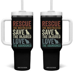 Adopt A Shelter Pet Tumbler With Handle Rescue Save Love Cat Dog Adoption Animal Rescue TS10 One Size: 40 oz Black Print Your Wear