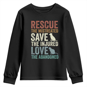 Adopt A Shelter Pet Youth Sweatshirt Rescue Save Love Cat Dog Adoption Animal Rescue TS10 Black Print Your Wear