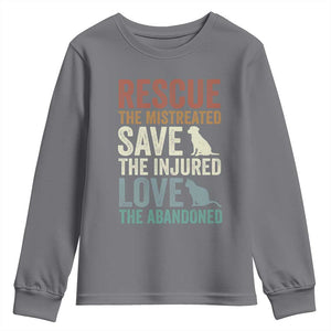 Adopt A Shelter Pet Youth Sweatshirt Rescue Save Love Cat Dog Adoption Animal Rescue TS10 Charcoal Print Your Wear
