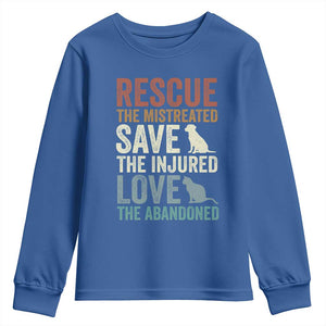 Adopt A Shelter Pet Youth Sweatshirt Rescue Save Love Cat Dog Adoption Animal Rescue TS10 Royal Blue Print Your Wear