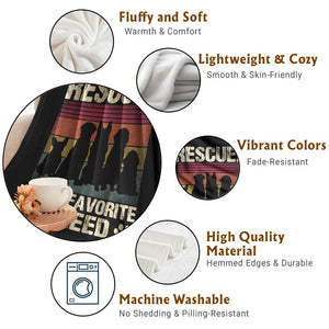 Rescued Is My Favorite Breed Throw Blanket Adopt A Shelter Pet Cat Dog Adoption Animal Rescue TS10 Print Your Wear