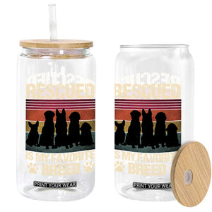 Rescued Is My Favorite Breed Glass Can Adopt A Shelter Pet Cat Dog Adoption Animal Rescue TS10 Print Your Wear
