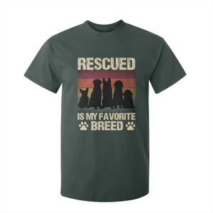Rescued Is My Favorite Breed T Shirt For Kid Adopt A Shelter Pet Cat Dog Adoption Animal Rescue TS10 Dark Forest Green Print Your Wear