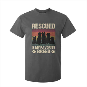 Rescued Is My Favorite Breed T Shirt For Kid Adopt A Shelter Pet Cat Dog Adoption Animal Rescue TS10 Dark Heather Print Your Wear