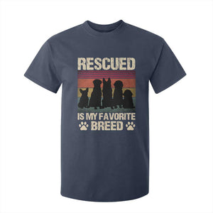 Rescued Is My Favorite Breed T Shirt For Kid Adopt A Shelter Pet Cat Dog Adoption Animal Rescue TS10 Navy Print Your Wear