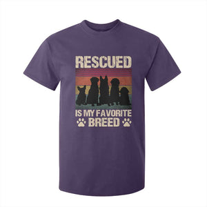 Rescued Is My Favorite Breed T Shirt For Kid Adopt A Shelter Pet Cat Dog Adoption Animal Rescue TS10 Purple Print Your Wear
