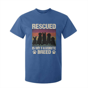 Rescued Is My Favorite Breed T Shirt For Kid Adopt A Shelter Pet Cat Dog Adoption Animal Rescue TS10 Royal Blue Print Your Wear