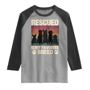 Rescued Is My Favorite Breed Raglan Shirt Adopt A Shelter Pet Cat Dog Adoption Animal Rescue TS10 Sport Gray Black Print Your Wear