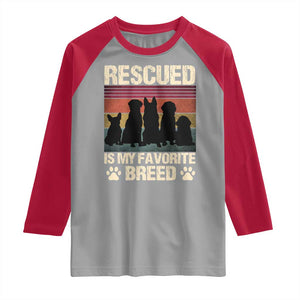 Rescued Is My Favorite Breed Raglan Shirt Adopt A Shelter Pet Cat Dog Adoption Animal Rescue TS10 Sport Gray Red Print Your Wear
