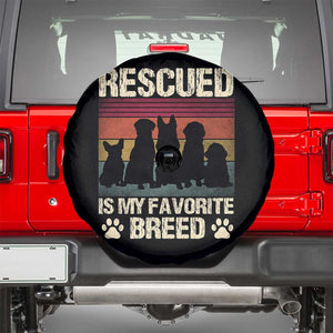 Rescued Is My Favorite Breed Spare Tire Cover Adopt A Shelter Pet Cat Dog Adoption Animal Rescue TS10 Black Print Your Wear