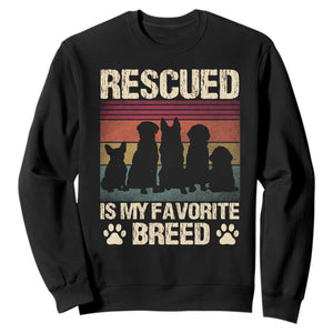 Rescued Is My Favorite Breed Sweatshirt Adopt A Shelter Pet Cat Dog Adoption Animal Rescue TS10 Black Print Your Wear