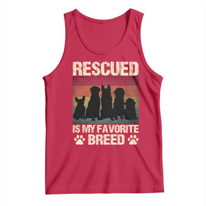 Rescued Is My Favorite Breed Tank Top Adopt A Shelter Pet Cat Dog Adoption Animal Rescue TS10 Red Print Your Wear